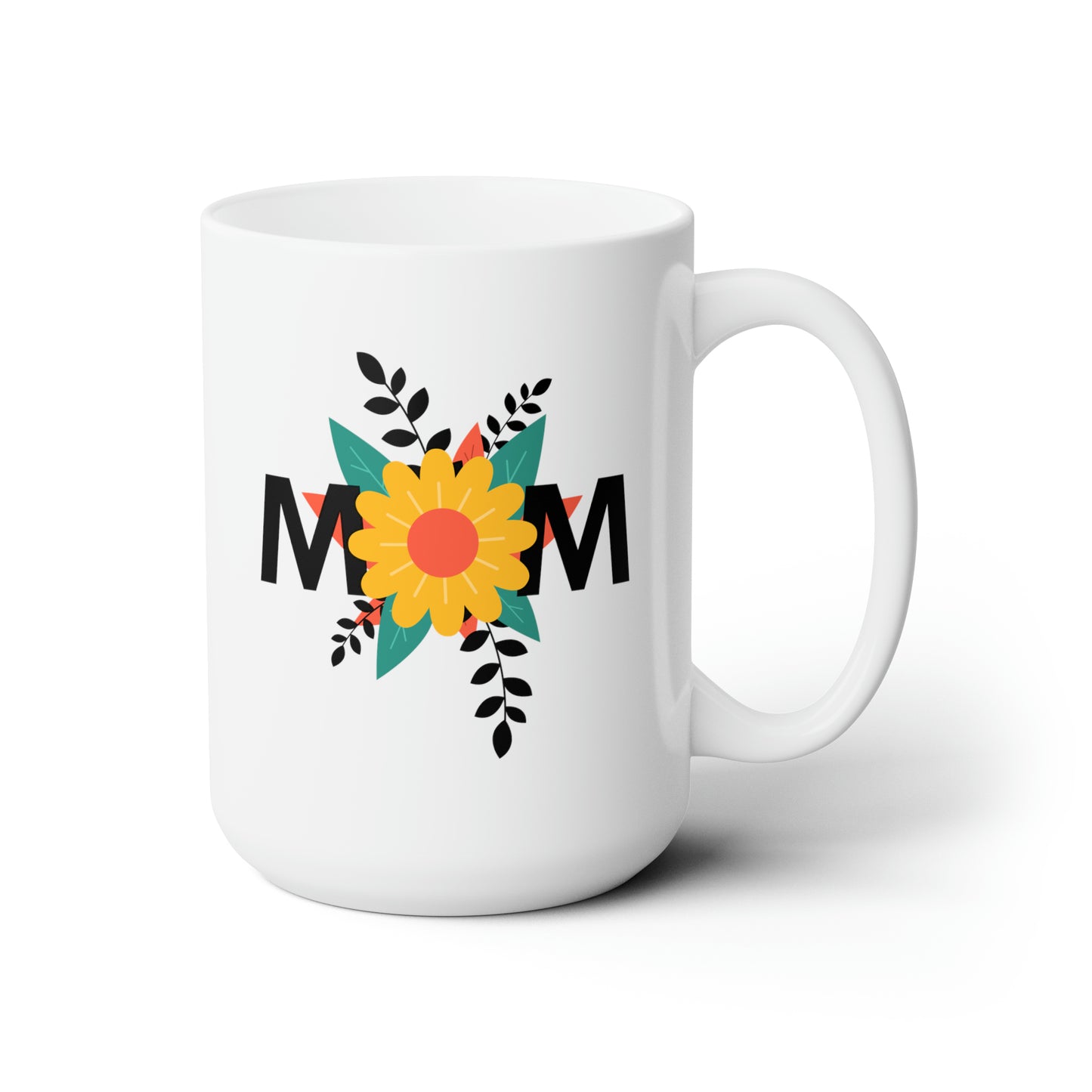 Ceramic Mug With "Mom" Grahpic Design, 15oz
