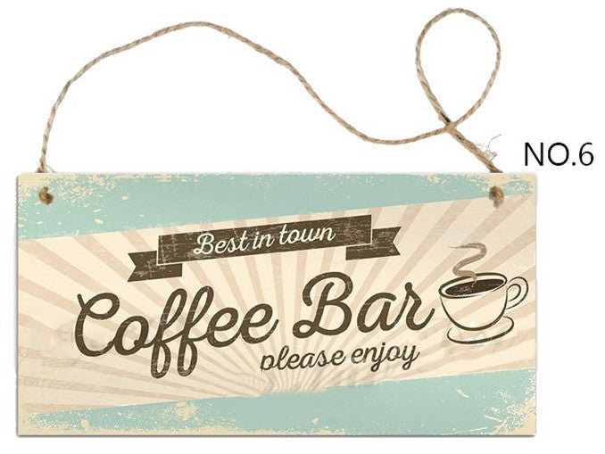 All About Coffee Wooden Hanging Signs
