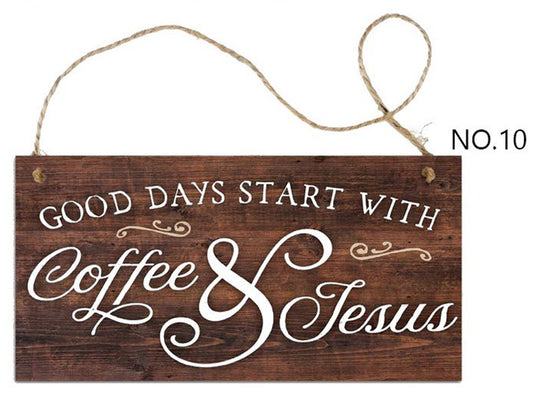 All About Coffee Wooden Hanging Signs