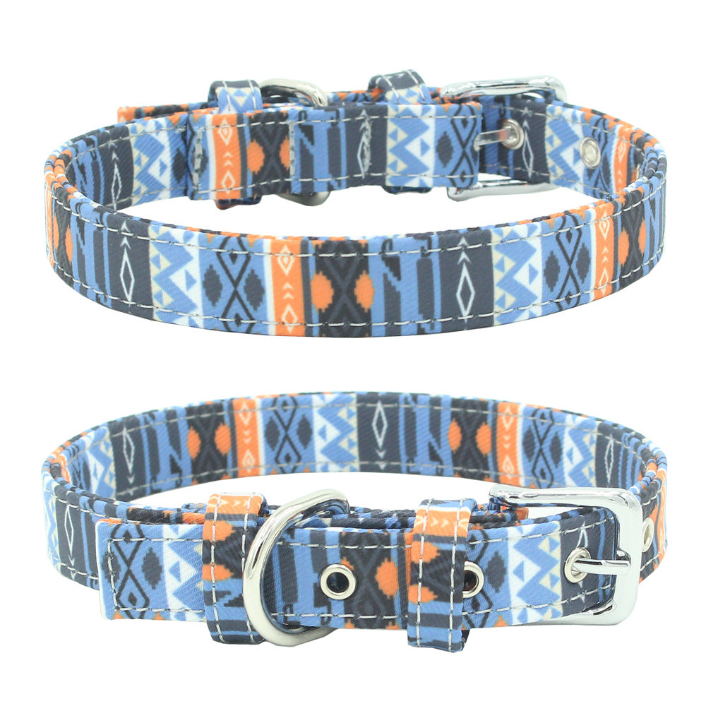 Double Layer Colorful Fabric Dog Collar