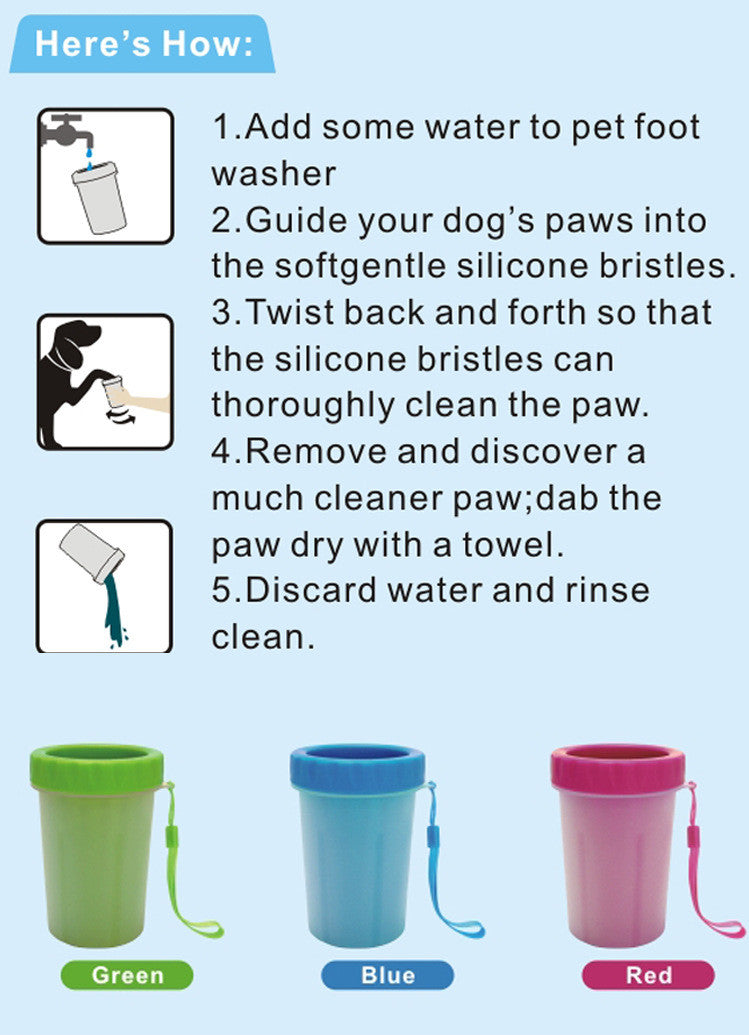 Pet Paw Cleanser With Soft & Gentle Bristles