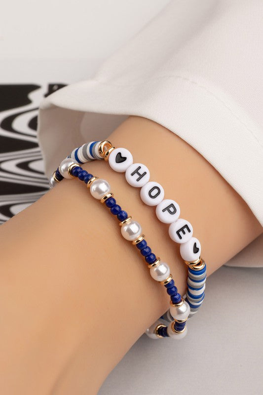 "Hope" duo stretch bracelets