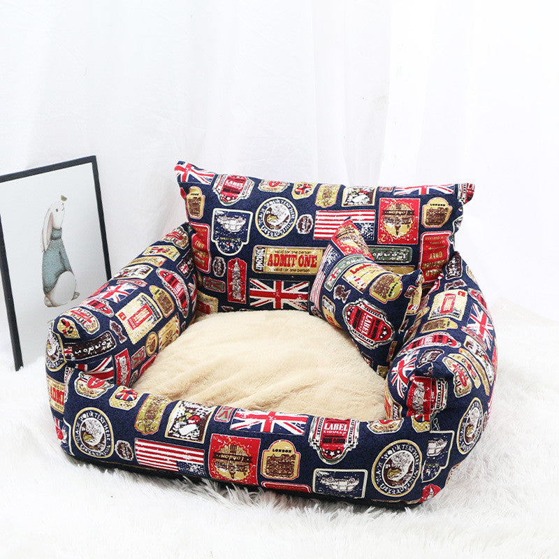 Retro Style Pet Sofa Bed