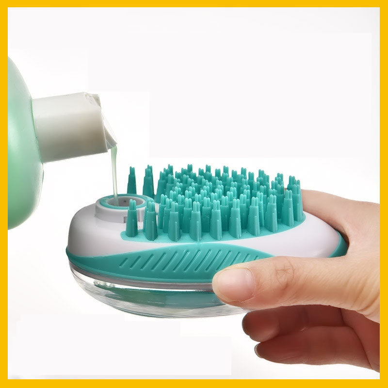 Pet Bath Brush / Massage Comb With Soap Storage