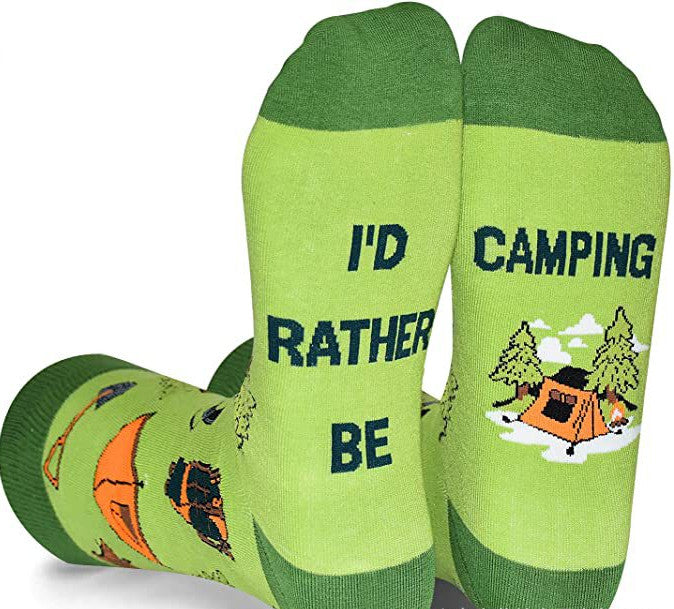 I'd Rather Be - Funny Socks For Men & Women - Gifts For Camping, Hiking, Skiing, & Fishing
