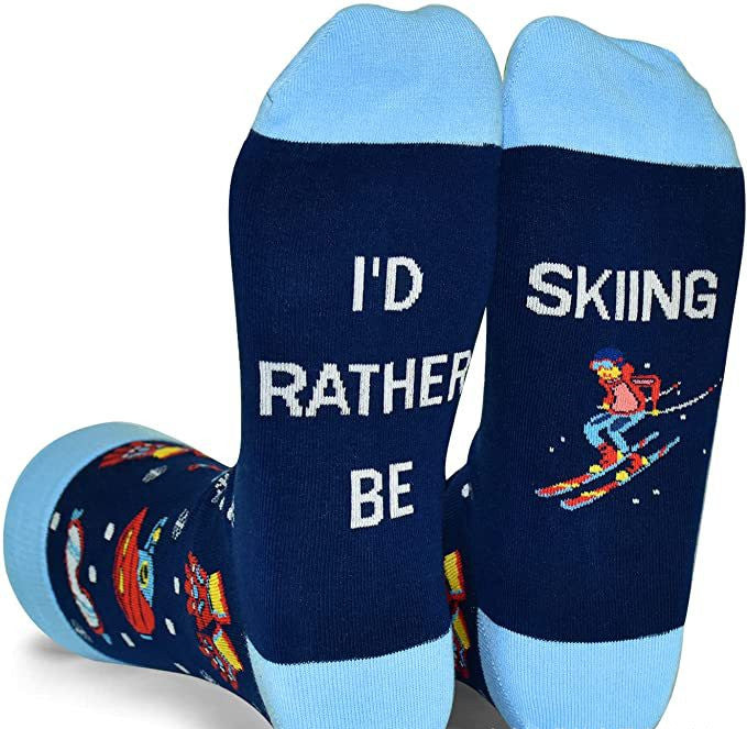 I'd Rather Be - Funny Socks For Men & Women - Gifts For Camping, Hiking, Skiing, & Fishing