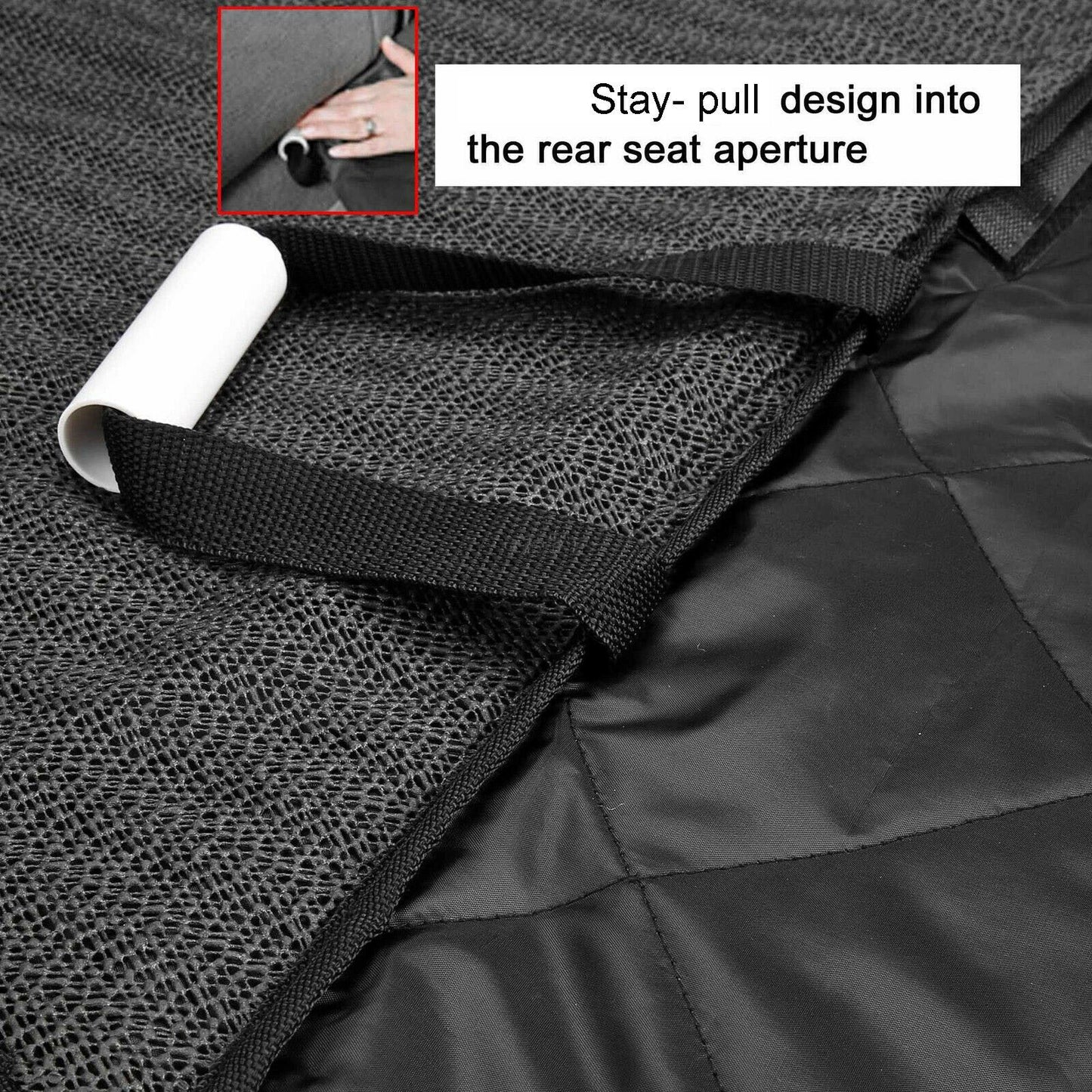 Seat Cover Rear Waterproof Bench Protector -Black