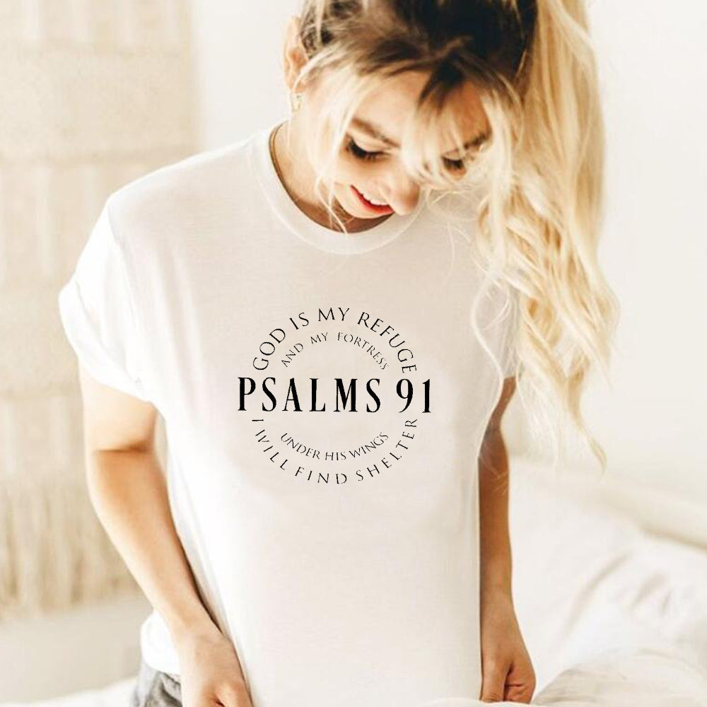 God Is My Refuge Psalms 91 Women's T Shirt