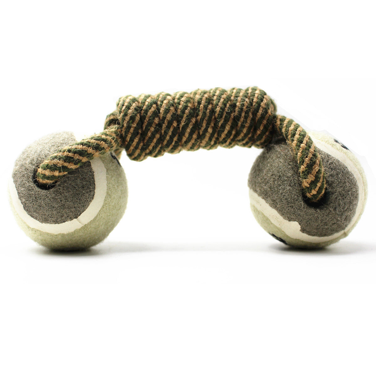 Pet Dumbbell Rope w/ Tennis Balls Chew Toy