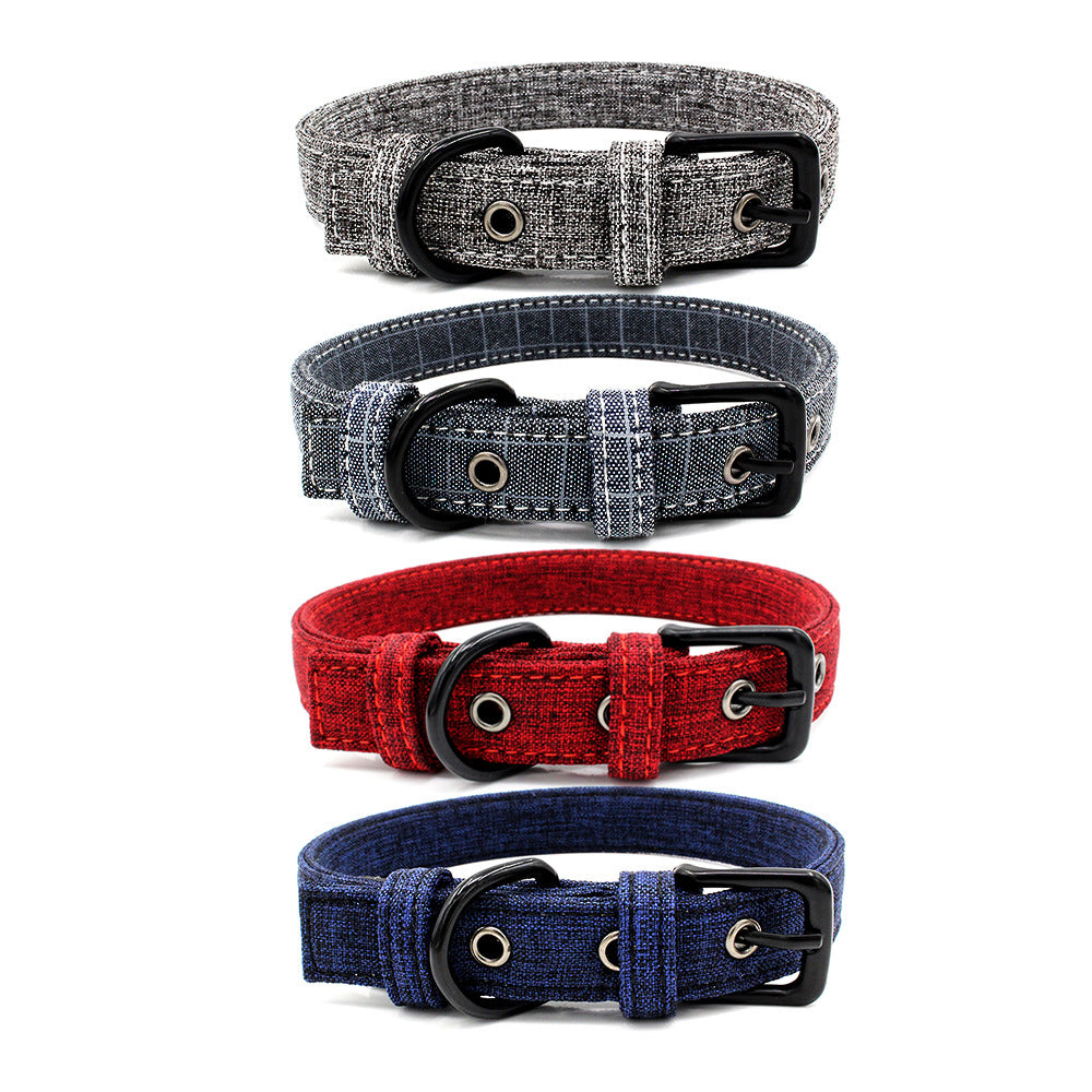 Double Layer Colorful Fabric Dog Collar