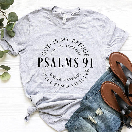 God Is My Refuge Psalms 91 Women's T Shirt