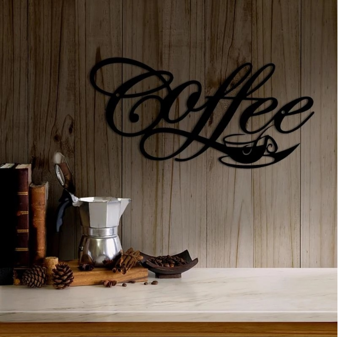 Coffee Bar Decoration Metal Letter Sign