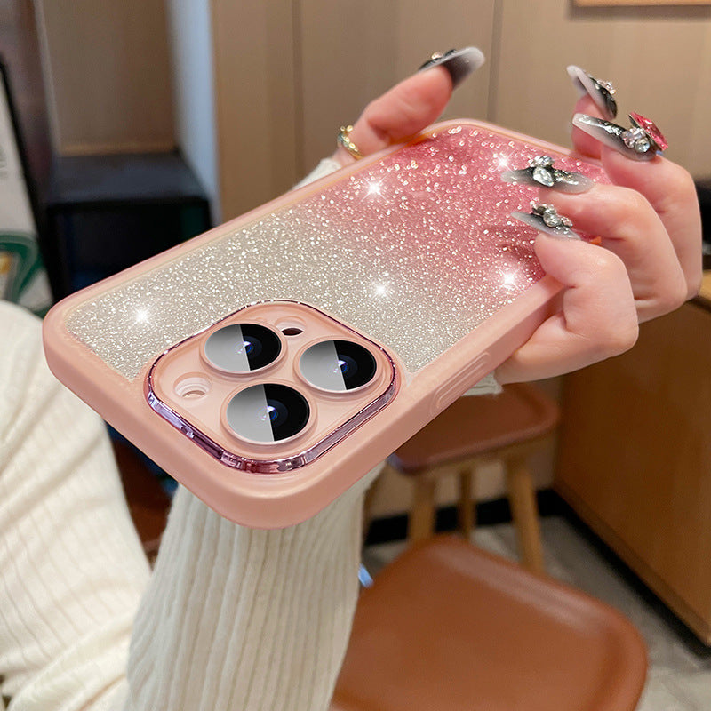 Gradient Glitter Silicone IPhone 15 Soft Case
