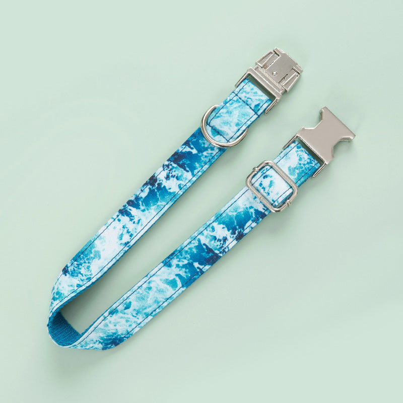 Fashionable And Simple Ocean Graphic Dog Collar