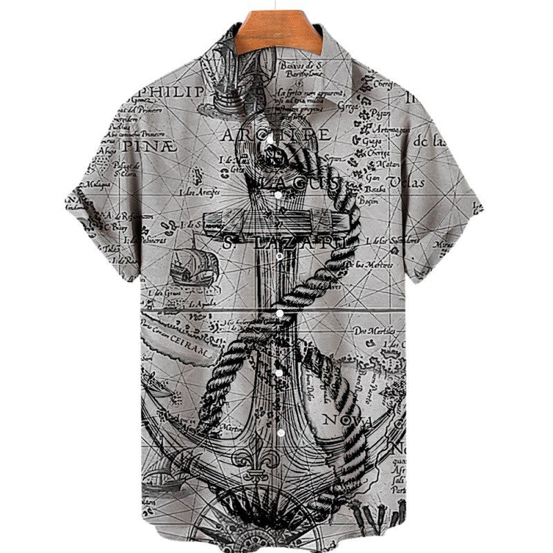 Men's Printed Hawaiian Short Sleeve Shirt